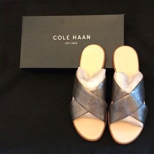 Cole Haan Anica Dark Gray Metallic Sandals sz 8.5